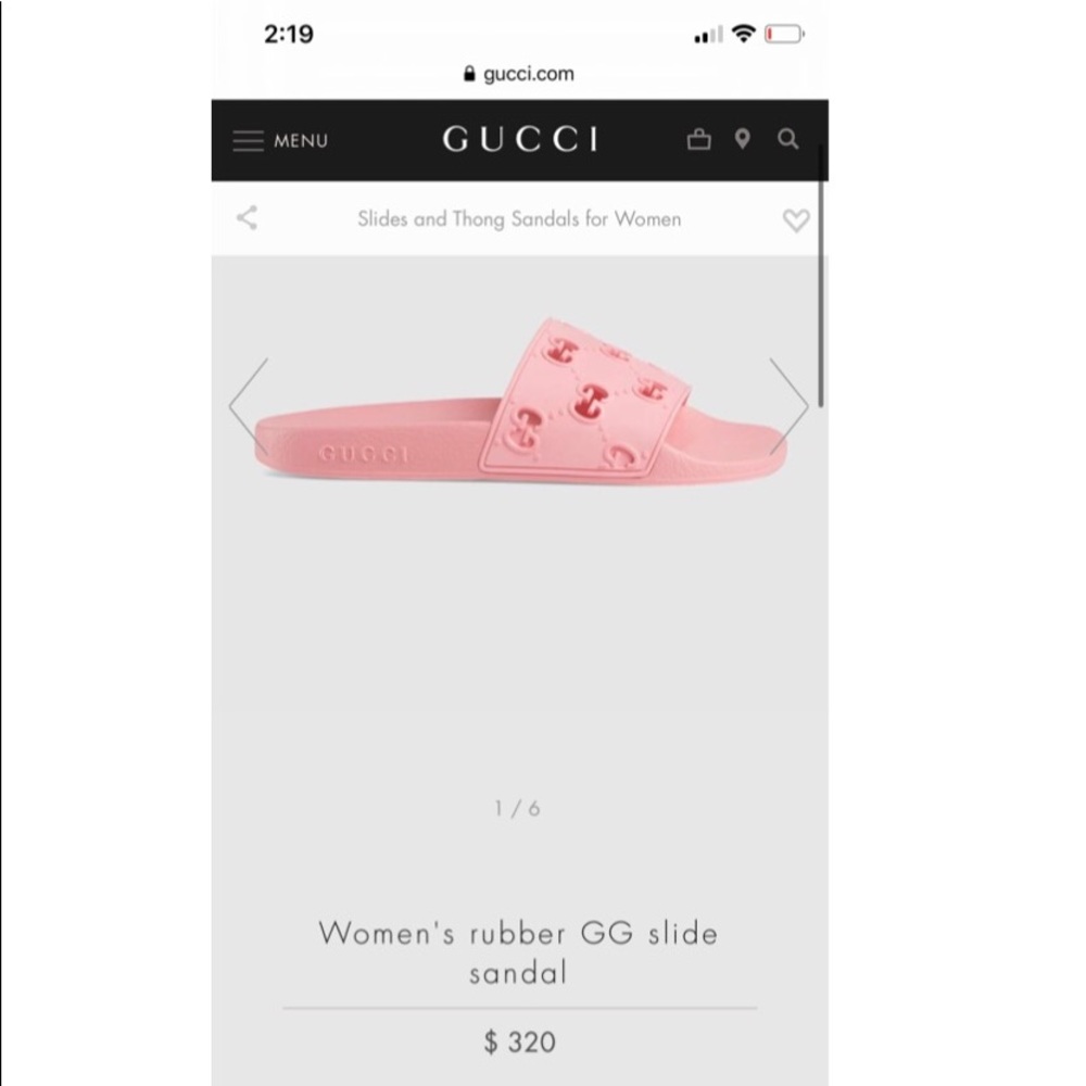 Pink Gucci rubber slides/ sandals